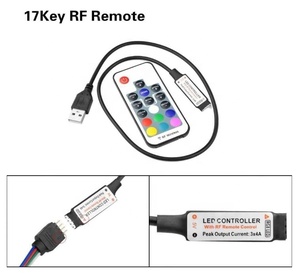 1 м Длина кабеля USB DC5V светодио дный контроллер комплект 17 ключей RF беспроводной пульт дистанционного управления Диммер контроллер светодиода светодио дный контроллер для 5050 3528 RGB светодио дный полоса - Product Image 2