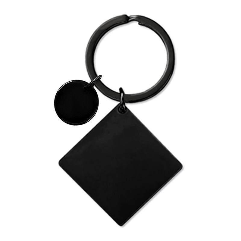 (negro) Llavero de tarjeta redondo pequeño de 30*30mm (ensamblado)