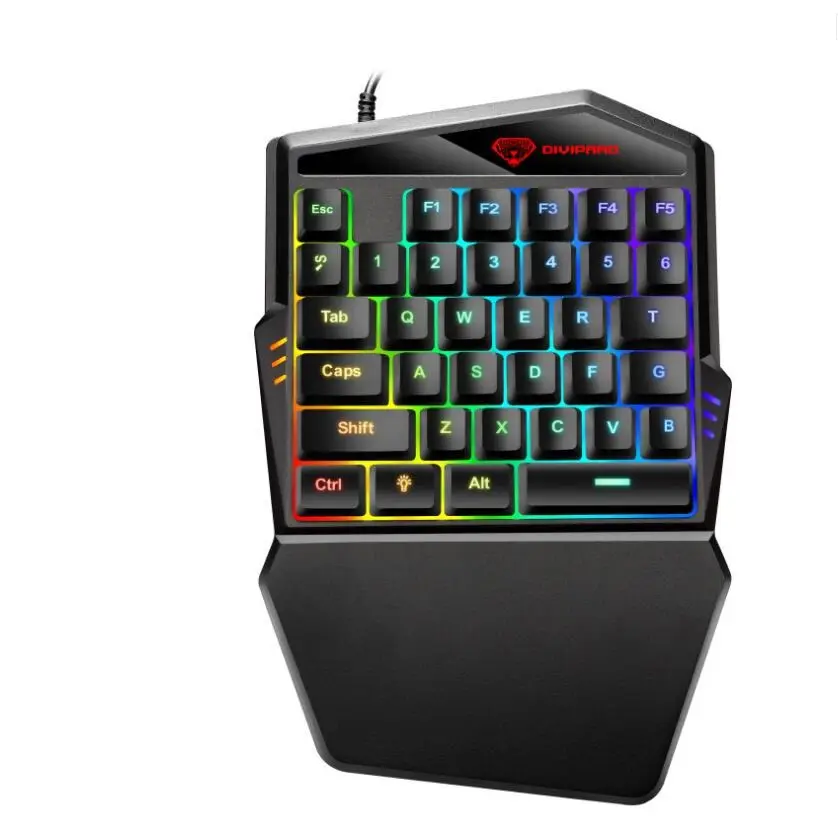 Großhandel Spiel Tastatur 35 Tasten Wasserdichte Hintergrund beleuchtung Mechanische Handy-Tastatur Handys piel Einhand-RGB-Tastatur