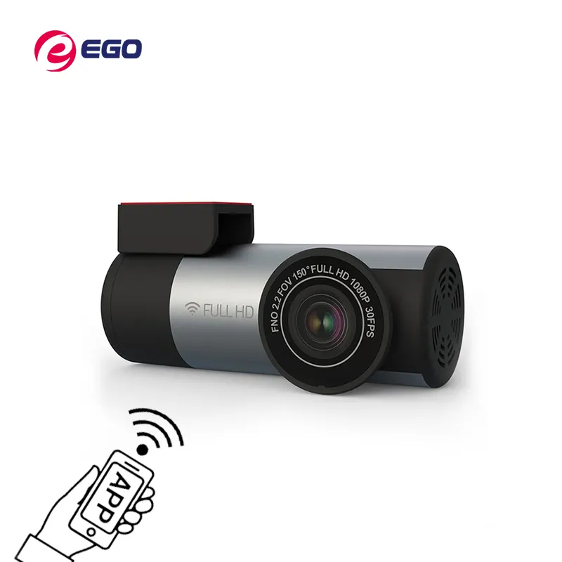 EGO กล้องบันทึกวิดีโอ DVR ในรถยนต์ขนาดเล็ก,กล้องบันทึกแบบไร้สายแอป WIFI ในรถยนต์กล่องดำ HD 1080P กล้องมองเห็นกลางคืน