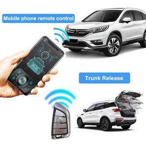 Alarma inteligente para coche de 12V, aplicación de teléfono, código de salto bidireccional, control BT PKE, sistema de seguridad de coche unidireccional sin llave con 2 mandos a distancia