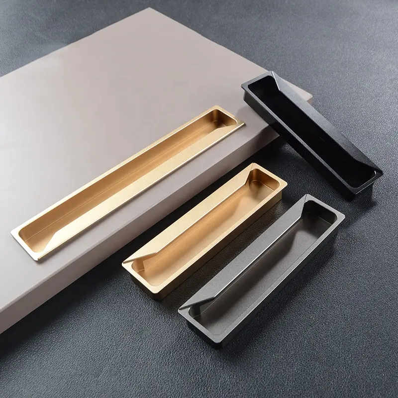 Aluminium Ingebouwde Garderobe Kast Lade Deur Kast Verborgen Handvat Meubels Hardware Accessoires Licht Luxe