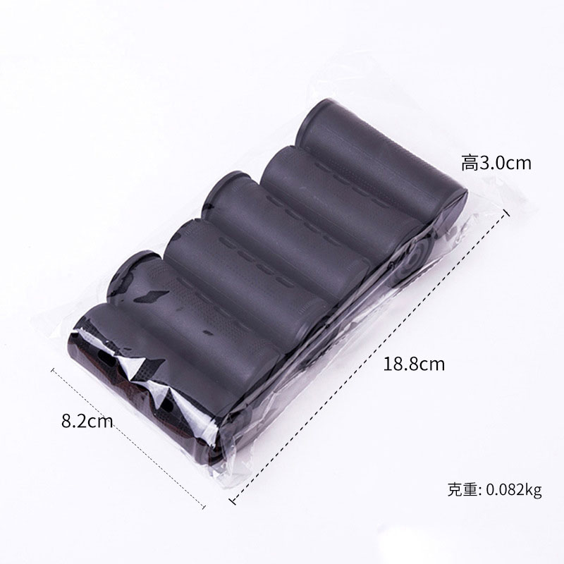 Hair Rolls with Cap & 3.0 Pack of 6 Black