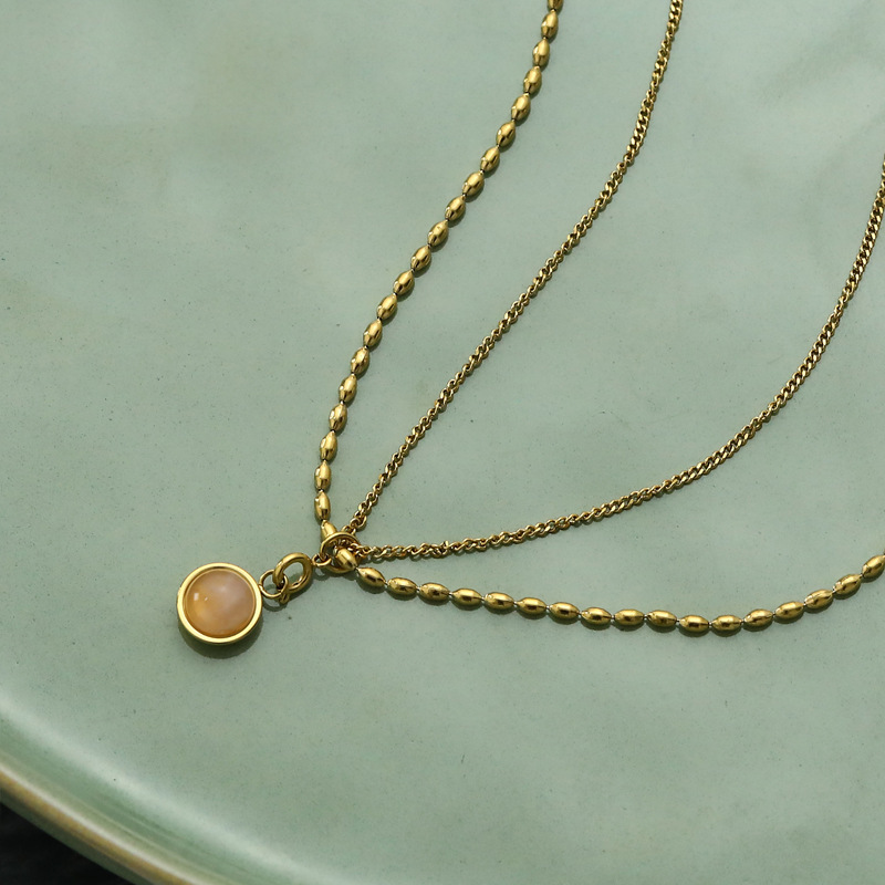 Pink crystal necklace