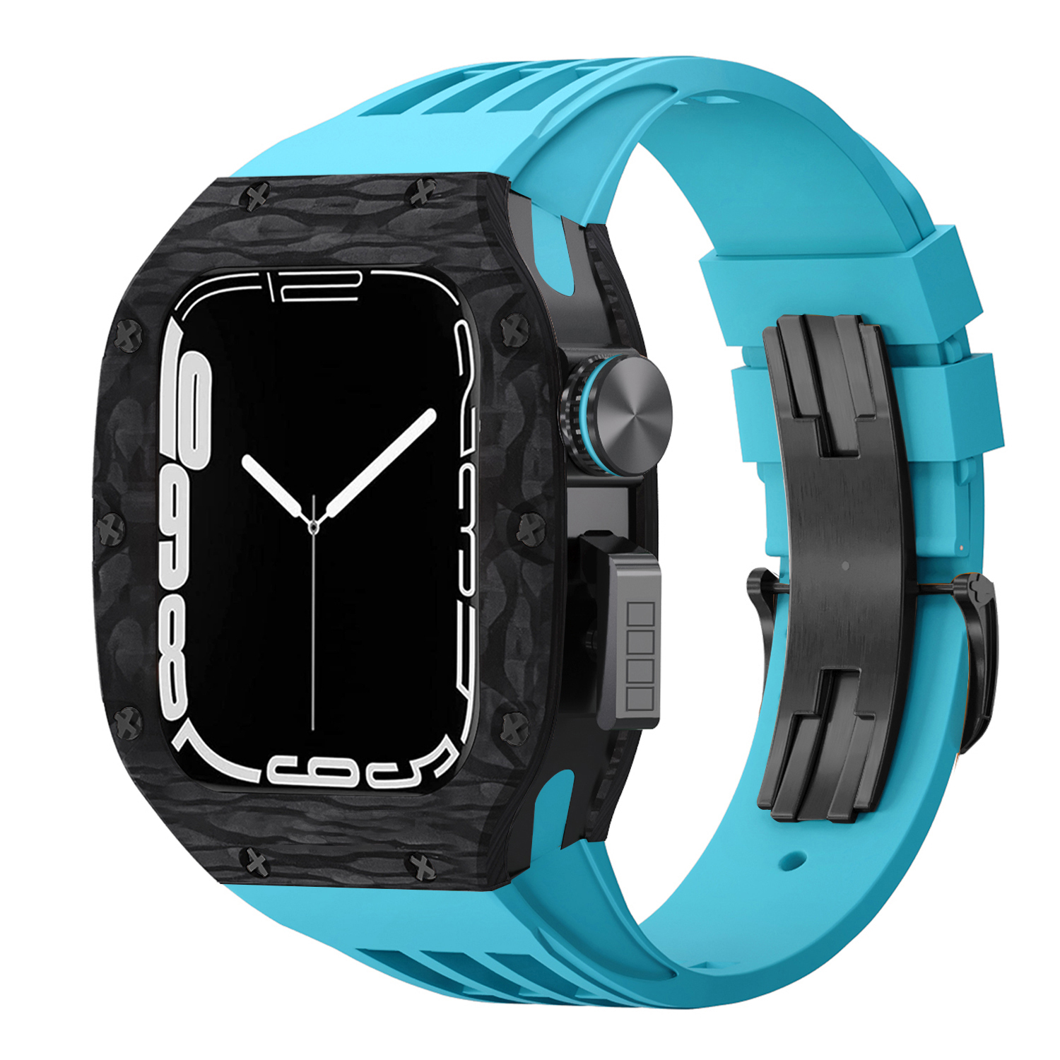 #2Black case+blue band