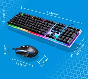 G21 professionals LED gaming wired keyboard and mouse combo retroilluminato full size per gamer desktop mouse keyboard set - Product Image 3