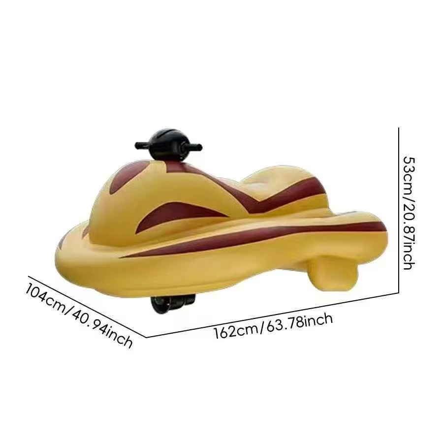Motorcycle boat-lithium battery-powered propulsion motor-yellow