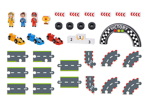 Portable Expandable Racing Game Box with Race Track, <strong>Award</strong> Podium and Simulated Racing <strong>Toys</strong>. - Product Image 5