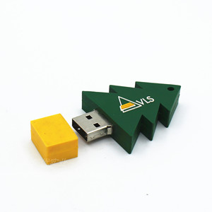 OEM小工具圣诞树u盘免费标志印刷圣诞树形状聚氯乙烯u盘闪存 - Product Image 6