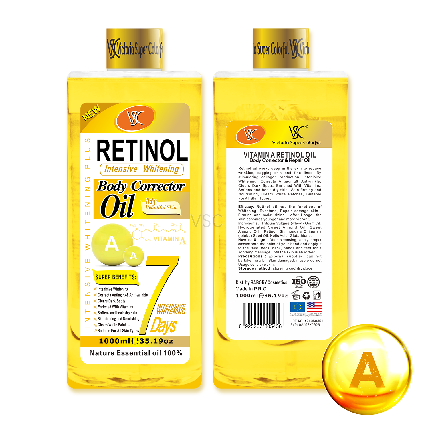 Huile de rétinol de vitamine a