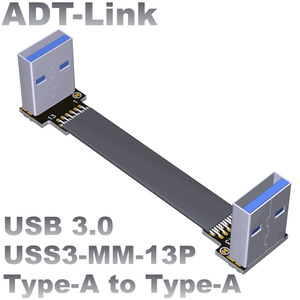 ADT-LINK ประเภท USB3.0-สองมุมเบาบางแบนชาย-ไป-ชายสายการถ่ายโอนข้อมูลอุปกรณ์อิเล็กทรอนิกส์สำหรับผู้บริโภค - Product Image 5