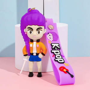 3D phim hoạt hình Thợ Săn quỷ cao su Keychain Kpop phim hoạt hình Mặt dây chuyền móc khóa cho túi móc khóa - Product Image 6