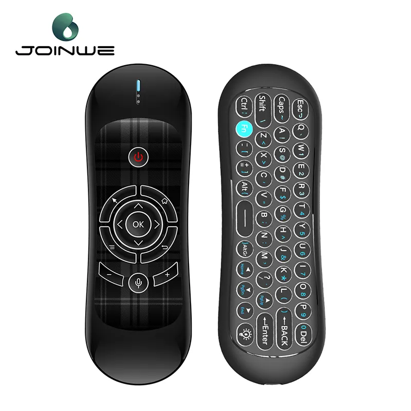 Joinwe Wechip R2 2.4G اللاسلكية لوحة المفاتيح صوت التحكم عن بعد 45 مفاتيح الخلفية الجيروسكوب الذكية التحكم عن بعد ماوس هوائي
