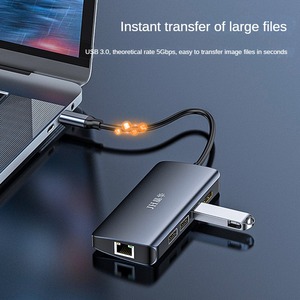 Type-C Docking Station สำหรับ USB3.0 2.0และ HDTV ช่องเสียบการ์ด SD/TF ความละเอียดสูงชาร์จเร็ว6ใน1 Docking Station - Product Image 4