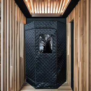 <strong>Portable</strong> Full-Size Acrylic Steam Sauna Room Spa with Steam Generator and <strong>Control</strong> Panel for 2 People for Apartment Use - Product Image 1