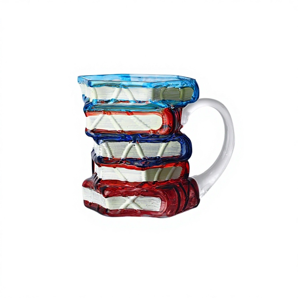 Taza transparente con forma de libro