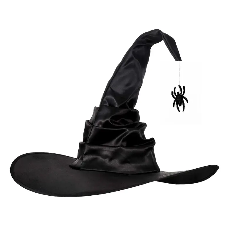 Devil Black Folds Party festival Costume Cosplay copricapo Decor puntelli per adulto Kid donna uomo Halloween Witch Wizard Hat