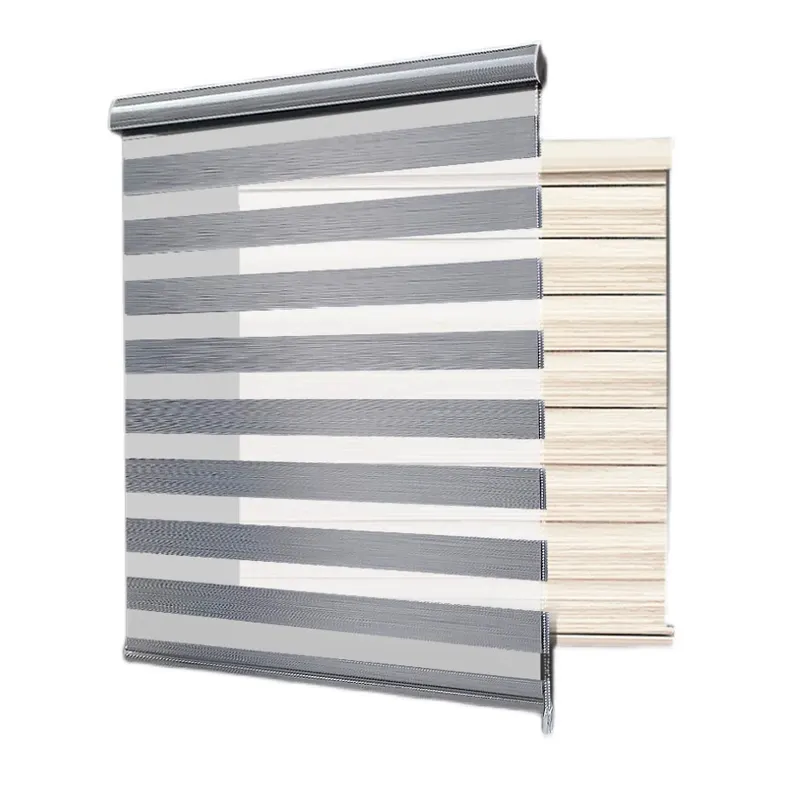 Manual Blackout Zebra Blinds Double layer fabric shade day and night zebra blinds