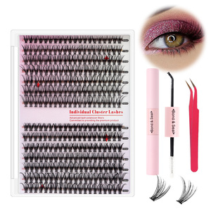 C D Curl Fluffy Pre Bond Segment <strong>Eye</strong> <strong>Lashes</strong> Private Label Self Adhesive Individual DIY Cluster <strong>Lashes</strong> - Product Image 1