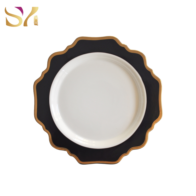 10.5 inch black dinner plate