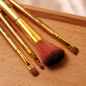 Factory Supply Multifunctional 5 <strong>Pcs</strong> High Quality Makeup <strong>Brushes</strong> Set Wooden Handle Gold Makeup <strong>Brush</strong> - Product Image 4