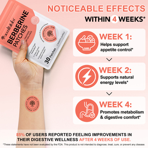 Acentiallaabs Patch privat Berberine Patch Vegan berberberine penurunan berat badan Patch untuk mendukung metabolisme gula - Product Image 6