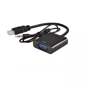 Adaptador 1080P HD a VGA con cable de audio de 3,5mm, chaqueta de PVC, convertidor de video macho a hembra para HDTV y computadora