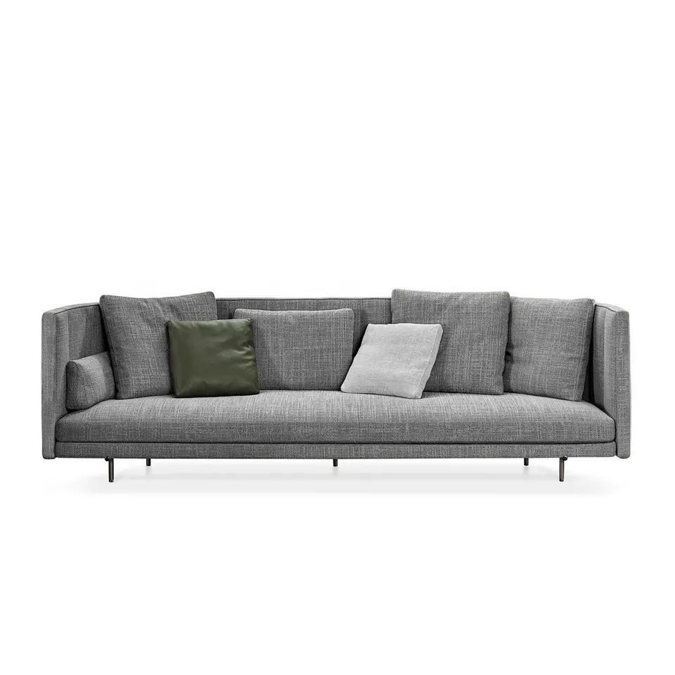 Conjunto italiano de sofá moderno com design de tecido, 1 2 3 lugares com parte baixa e alta, sofá para sala de estar e móveis
