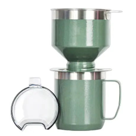Infusor de café de aço inoxidável, infusor de café personalizado de parede dupla para filtros de aço inoxidável feita 1-6 copos