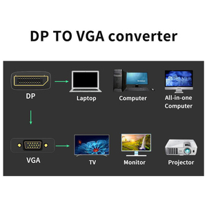 DP a VGA convertidor DisplayPort DP a VGA macho a hembra Cable DP a VGA adaptador para PC ordenador portátil HDTV Monitor proyector