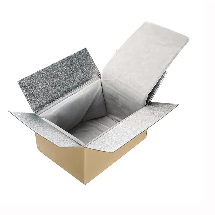 Voedsel Pakket Biologisch Afbreekbaar Geïsoleerde Box Liner Voor Bevroren Voedsel Thermische Verpakking En Zeevruchten Levering
