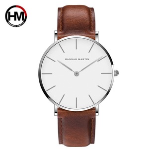 HM CB01 japon hareketi minimalist kemer moda erkek saati ince kemer kuvars su geçirmez erkek kol saati erkek saati