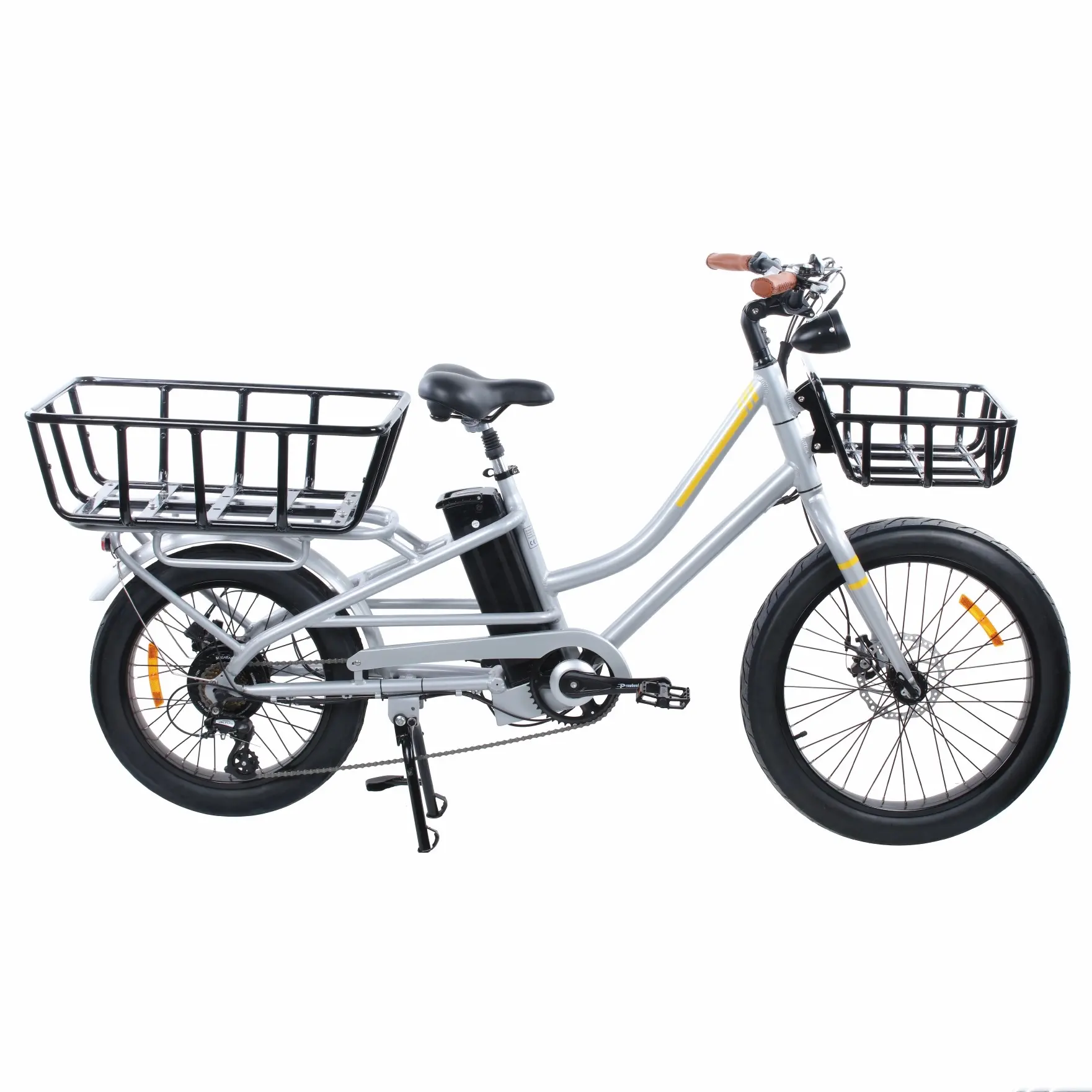Fonte de fábrica de fábrica de passeio fácil potente entrega de carga ebike ultra carga ebike gorda pneu bicicleta elétrica cesta de bicicleta removível