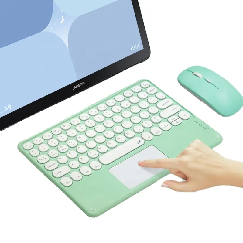 Mini Wireless Bluetooth Keyboard with Backlight - Rechargeable Spanish Layout  Keyboard and Mouse Combo for iPad/Laptop