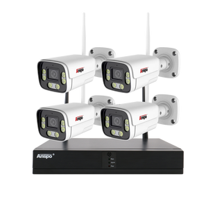Anspo 5MP Full Color 4CH WIFI NVR KIT <strong>Wireless</strong> <strong>Security</strong> <strong>System</strong> 4 Channel Audio Cctv Camera <strong>System</strong> 2k Cctv <strong>System</strong> Home <strong>Security</strong> - Product Image 1