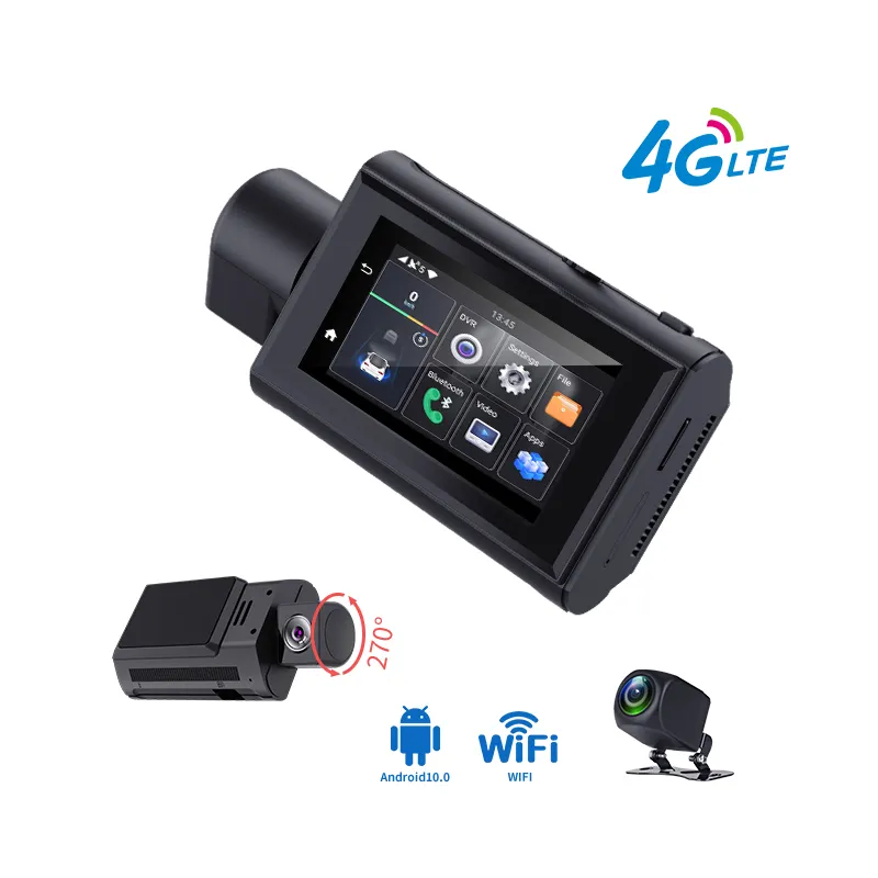 AOEDI D12 كاميرا داش بشاشة لمسية 3 بوصة 4G LTE تدعم نظام أندرويد لتحديد المواقع ADAS كاميرا رقمية مسجلة ذات عدسة مزدوجة للسيارة تدعم نظام أندرويد 10
