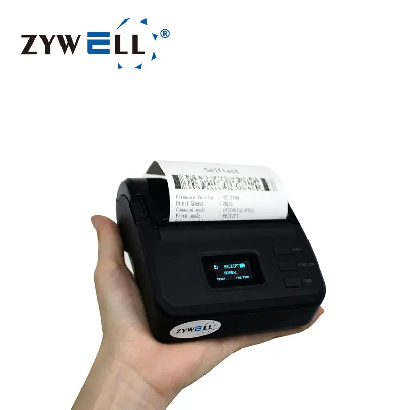 Портативный термопринтер ZYWELL ZM01, портативный квітанцыя квітанцыі, 80 мм, с экраном
