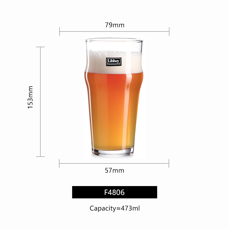 Clear F4806 english pub beer mug 473ml