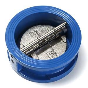 Jb/t 8937รุ่นมาตรฐาน DH77X-16ตัวเหล็กดัดแผ่นเหล็กเหนียว PN10 PN16เช็ควาล์วแบบจานคู่ - Product Image 1