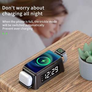 ที่ชาร์จไร้สาย4อิน1พร้อมนาฬิกาปลุกดิจิตอล18W แท่นชาร์จเร็วสำหรับ Apple Watch airpods iPhone Samsung - Product Image 6