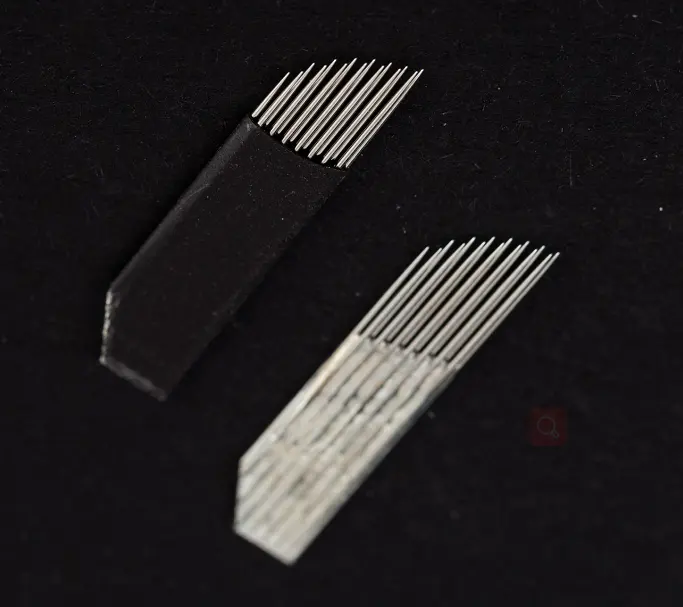 OEM Đôi Hàng Ba 28/36Pins Bán Nano Microblading Tattoo Needles Lip Lông Mày Microblading Kim Lưỡi