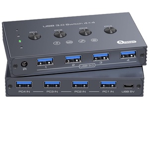 OEM ODM USB 3.0スイッチャー4ポートキーボードマウススキャナープリンターリモートケーブル4コンピュータ4デバイスの在庫 - Product Image 1