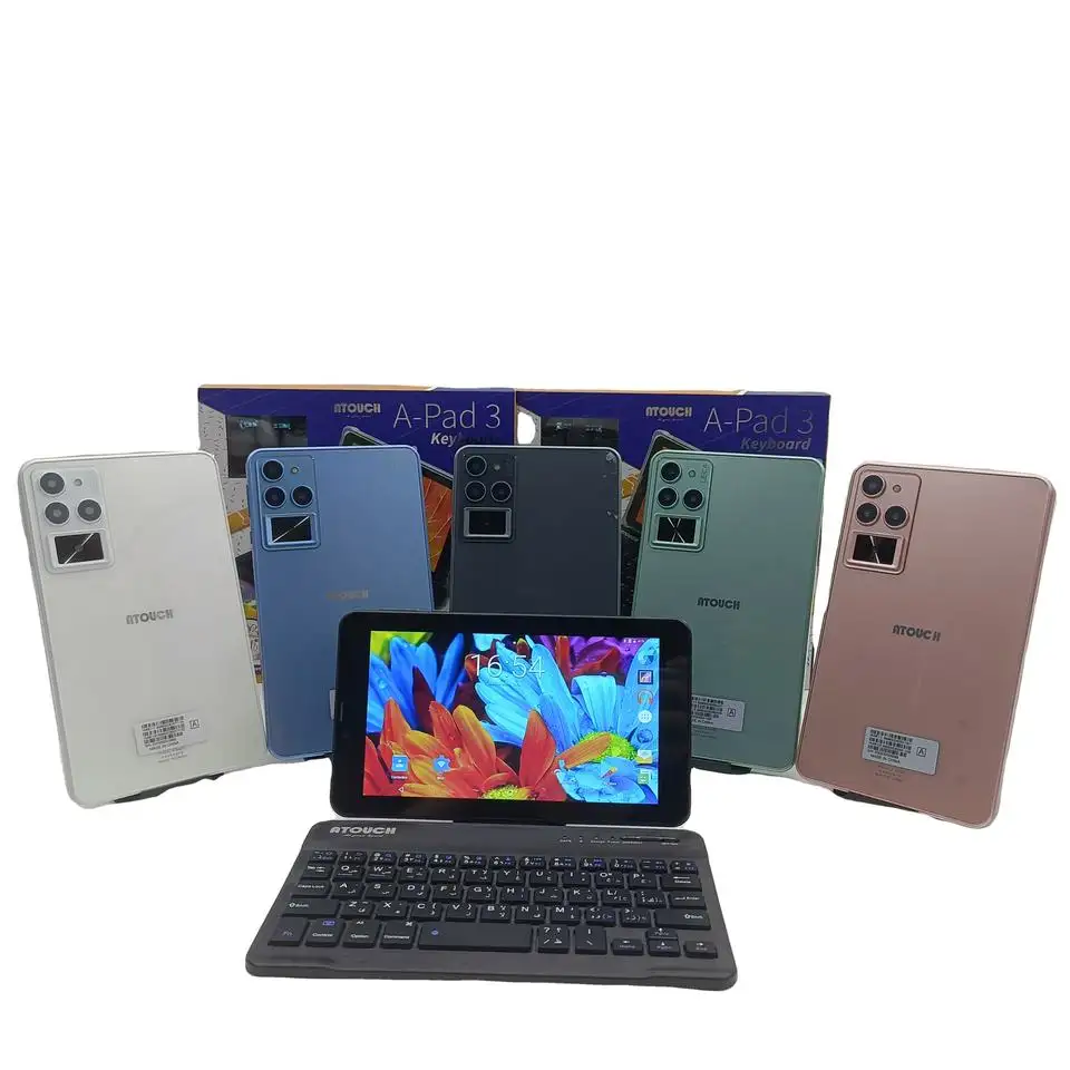 A-pad Tablet 3 Laptop Mini 7 inci, Tablet telepon Android bisnis portabel dengan Keyboard dan pena 2023