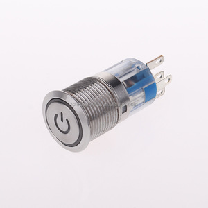 Werkseitig wasserdichter Metall-Druckknopf schalter mit leichtem 16-mm-Netzsymbol Auto-Modifikation 12 V24V Selbstsicher nder Reset