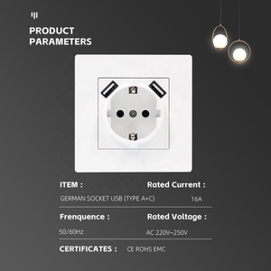 双a型USB端口插座中国批发商高品质欧盟标准电源插座，带USB C型端口插座 - Product Image 2