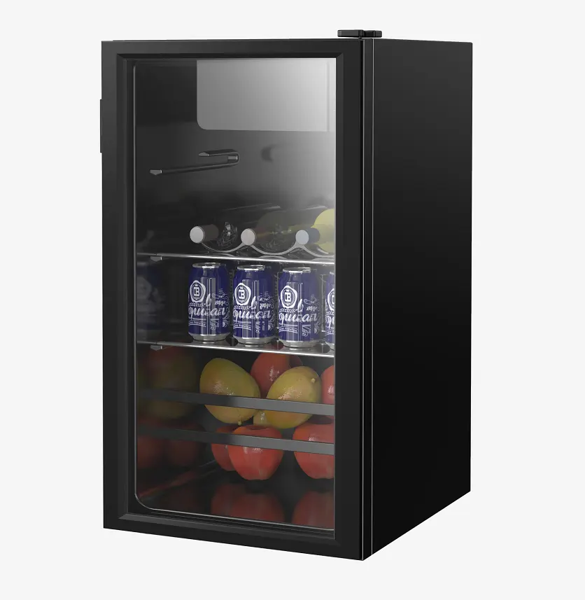 Refrigerador de vino de 36 litros, mini bar, nevera con puerta de vidrio, refrigerador de una sola puerta