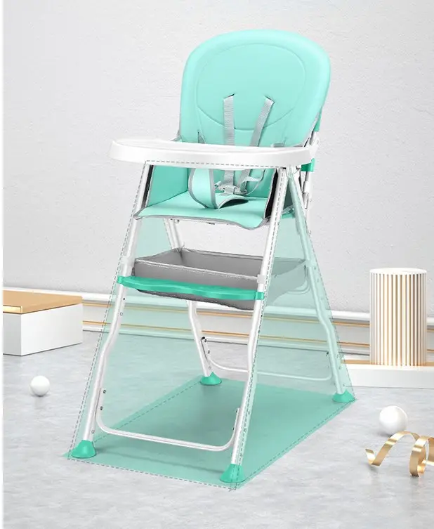 Harnais pliable gris à 5 points, chaise haute pour l'alimentation des enfants, rehausseur de siège pour bébé