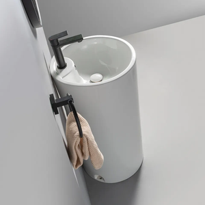 不同类型陶瓷客厅独立式陶瓷圆形洗手盆带底座的最佳价格 - Product Image 5