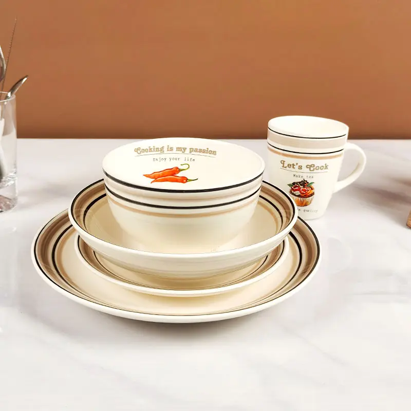 Platos de cocina modernos para servir, horno microondas, apto para lavavajillas, plato de cena de cerámica resistente a los arañazos