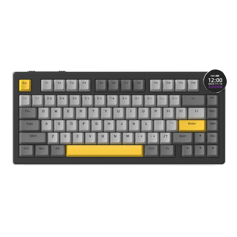 Black, gray, yellow